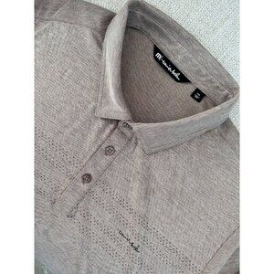Travis Mathew Men's Polo Golf Shirt Performance BeigeBig Tall Sz 2XL Made Peru